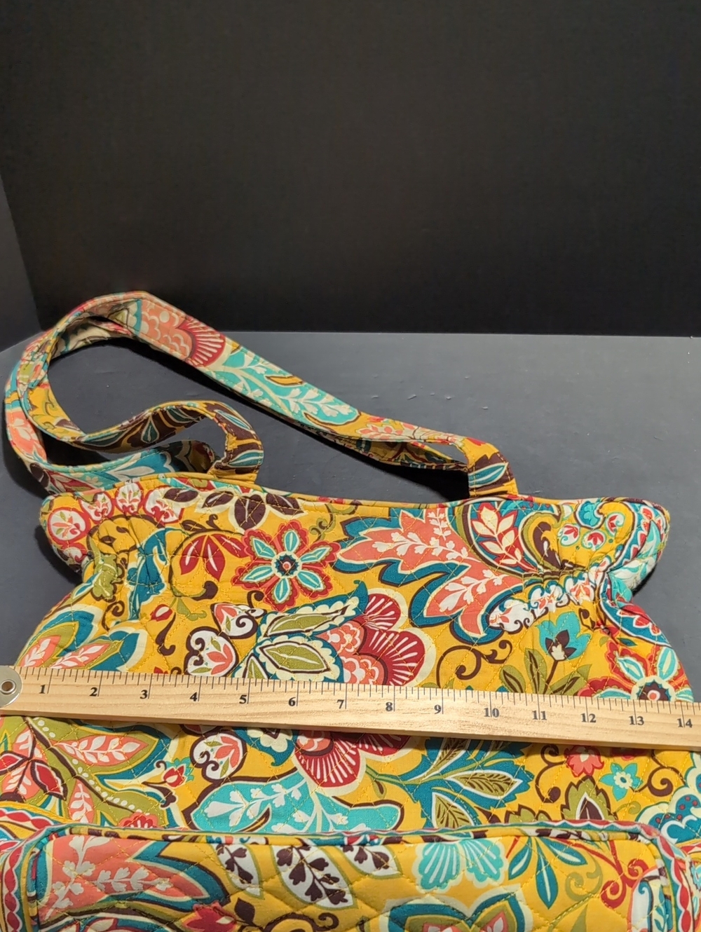 Vera Bradley Laura Quilted Provencal Yellow Floral Shoulder Bag. - Picture 9 of 9